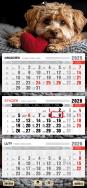 Kalendarz 2026 trójdzielny płaska główka piesek. Wydawca: Pan Kalendarzyk. ZdrowePodejscie.pl Opakowanie Kalendarz 2026 trójdzielny płaska główka piesek