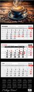 Kalendarz 2026 trójdzielny premium kawa. Wydawca: Pan Kalendarzyk. ZdrowePodejscie.pl Opakowanie Kalendarz 2026 trójdzielny premium kawa