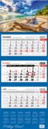 Kalendarz 2026 trójdzielny premium plaża. Wydawca: Pan Kalendarzyk. ZdrowePodejscie.pl Opakowanie Kalendarz 2026 trójdzielny premium plaża