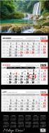 Kalendarz 2026 trójdzielny premium wodospad. Wydawca: Pan Kalendarzyk. ZdrowePodejscie.pl Opakowanie Kalendarz 2026 trójdzielny premium wodospad