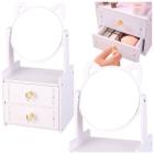 Opakowanie Mini toaletka lusterko do makijażu drewniana biała